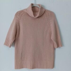 MAG for Bloomingdale's Sweater Womens Medium Blush Pink 100% Cashmere Turtleneck